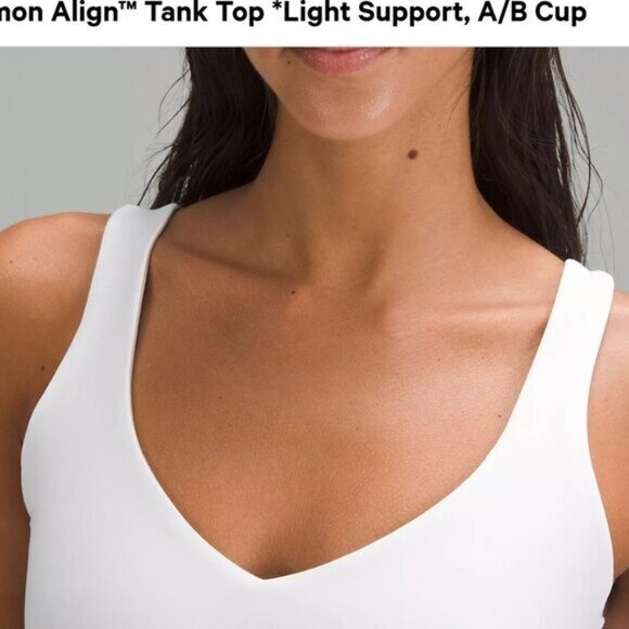 lululemon Align™ Tank Top size 6 Excellent Condition Padded Crop tank White - Picture 2 of 4